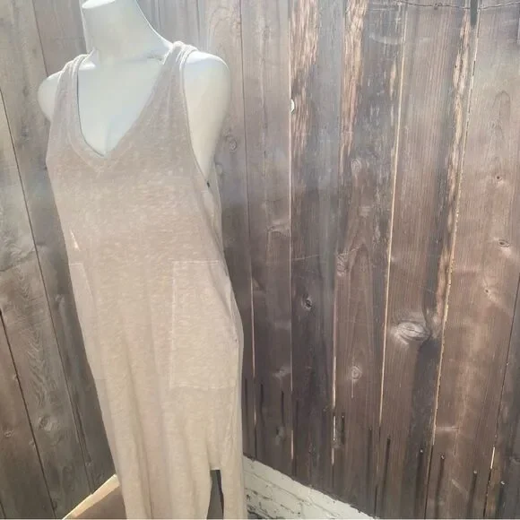 FREE PEOPLE Beach Maxi Dress Sleeveless V Neck Side Slits size medium - Picture 7 of 9